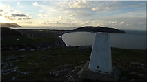 SH8182 : Trig point Little Ormes Head with view towards Great Ormes Head by Colin Park