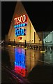 Tesco Greenock at night