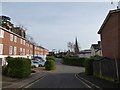 Looking along Furze Close towards St Matthew