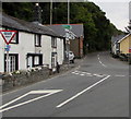 Unusual English-only Give Way sign at a junction in Gwynedd, North Wales