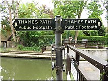 SU8284 : Thames Path signs by Hurley Lock by Steve Daniels
