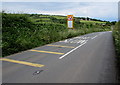 SS1098 : Oncoming vehicles in the middle of the road warning sign west of Penally by Jaggery