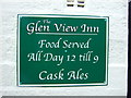 Sign on the Glen View Inn, Cornholme, Todmorden