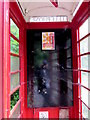 Inside a former phonebox south of Goodrich