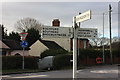 Signpost at the junction of Rectory Road and Hall Road