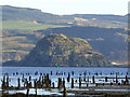 NS3673 : Timber ponds and Dumbarton Rock by Thomas Nugent