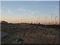 Disused land between the railway and motorway