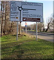 Queensway Meadows bilingual directions sign, Newport