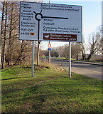 ST3486 : Queensway Meadows bilingual directions sign, Newport by Jaggery