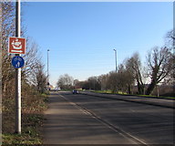 ST3486 : Wordless signs facing the A4810 Queensway Meadows, Newport by Jaggery