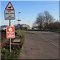 Warning sign - wildfowl for 450 yards, A4810, Newport