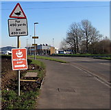 ST3486 : Warning sign - wildfowl for 450 yards, A4810, Newport by Jaggery