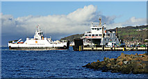 NS2059 : Ferries at Largs Pier by Thomas Nugent