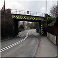 North side of Llanidloes Road railway bridge, Newtown