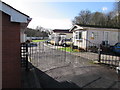ST0996 : Woodlands Park residential park homes entrance gates, Quakers Yard by Jaggery