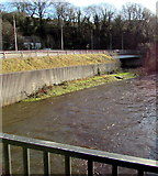 ST0996 : Confluence of the Taff Bargoed and the River Taff, Quakers Yard by Jaggery