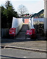 Path to a temporary railway footbridge, Somerton, Newport