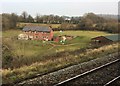 View from a Cardiff-Swansea train - fields near Ty