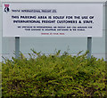 Thistle International Freight car park sign