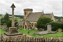 SP0933 : Snowshill - War Memorial and Church by Colin Smith