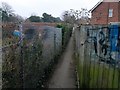 Boscombe: footpath F06 goes alongside the railway