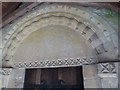 SO9832 : Tympanum, Alstone church by Philip Halling