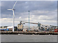 SJ3196 : Wind Turbine and Aggregates Plant at Seaforth by David Dixon