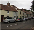 Long line of parked cars, Tor Street, Wells