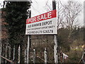 SJ7055 : Old Manweb Depot For Sale sign, Crewe by Jaggery