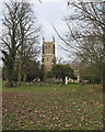 TL2549 : Cockayne Hatley churchyard in February by John Sutton