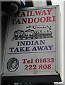 Railway Tandoori name sign, Newport