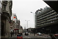 View up Aldersgate Street from outside Barbican station