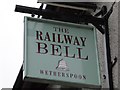 TQ2696 : The Railway Bell, inn sign by Philip Halling