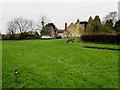 Bench on the village green, Stone, Gloucestershire