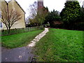 Path from the village green to the village church, Stone, Gloucestershire