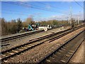 View from a Peterborough-London train - start of the Hitchin flyover