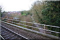 Railway crosses stream at Kenilworth Junction