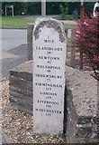 SN5981 : Old Milestone by the A44, Llanbadarn Road by Milestone Society