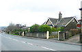 Carved stone and bungalow, Crowtrees Lane, Rastrick