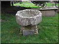 Medieval font at St Sadwrn