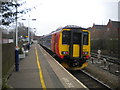 Train leaving Syston station