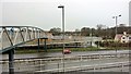 Pedestrian bridge across A63 at Melton