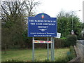 Sign for the Parish Church of the Good Shepherd, Shenley