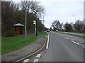 Bus stop and shelter on St Albans Road (A1081)