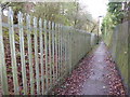 Footpath alongside the railway embankment