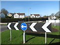 Traffic island at the junction of the A25 and B8 on the eastern outskirts of Newry