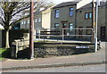 Steps and seat at the top of Bridge End, Rastrick