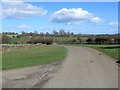 Cowsley Lane at the entrance to Lodge House Farm