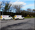 Highway Maintenance vans parked near Axminster railway station