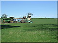 Grazing and farm machinery near Yoxall Farm